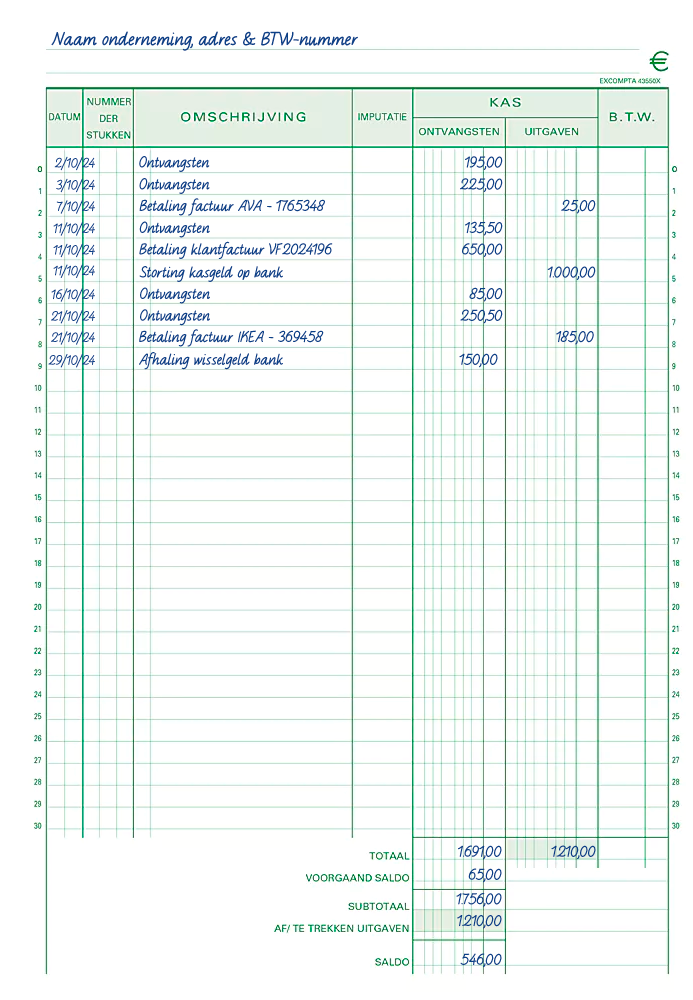 Hoe een kasboek invullen?